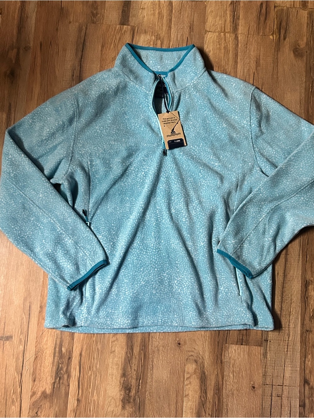Men's Chubbies The Tundra XL Aqua Blue Low Pile Fleece Pullover 1/4 Zip NWT